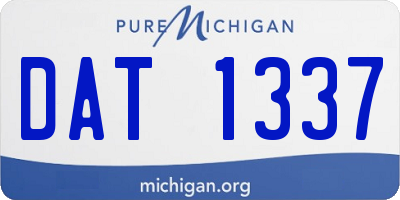 MI license plate DAT1337