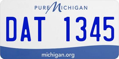 MI license plate DAT1345