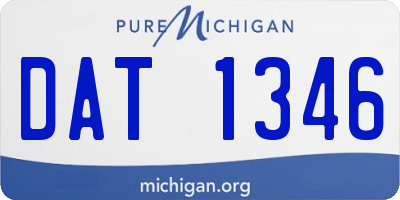 MI license plate DAT1346