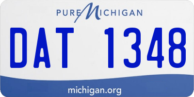 MI license plate DAT1348