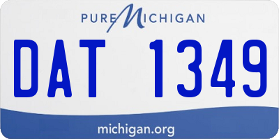 MI license plate DAT1349