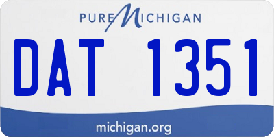 MI license plate DAT1351