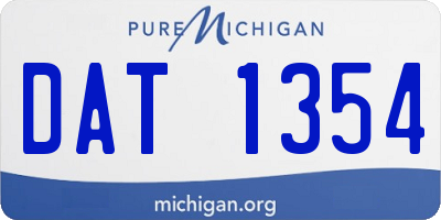MI license plate DAT1354
