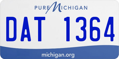 MI license plate DAT1364