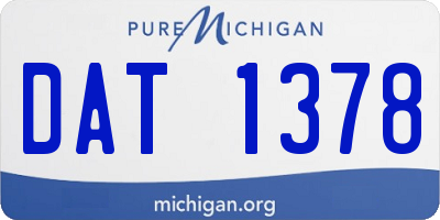 MI license plate DAT1378