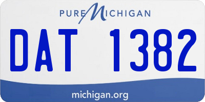 MI license plate DAT1382