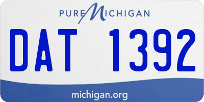 MI license plate DAT1392