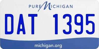 MI license plate DAT1395