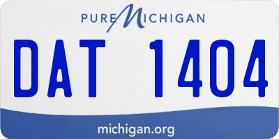 MI license plate DAT1404