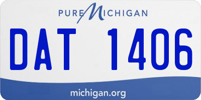 MI license plate DAT1406