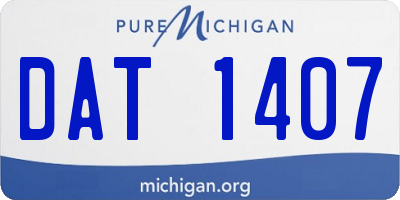 MI license plate DAT1407