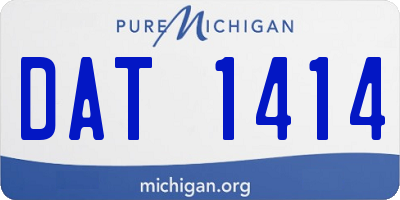 MI license plate DAT1414