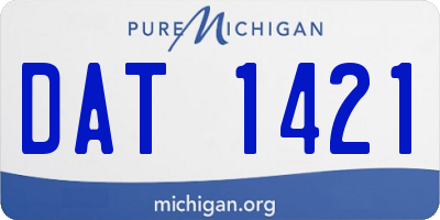MI license plate DAT1421
