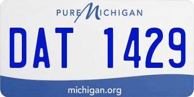 MI license plate DAT1429