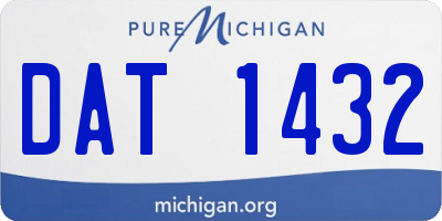 MI license plate DAT1432