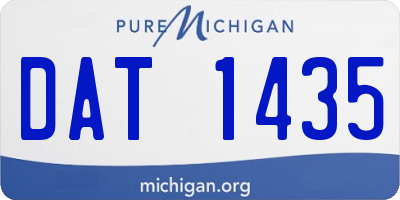 MI license plate DAT1435