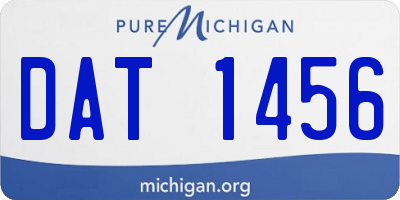 MI license plate DAT1456