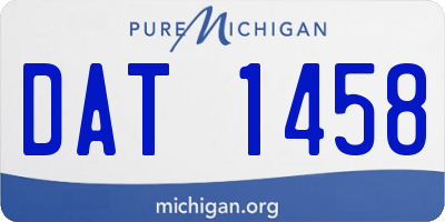 MI license plate DAT1458