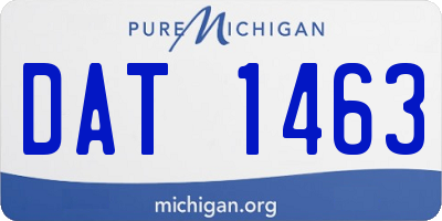 MI license plate DAT1463