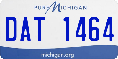 MI license plate DAT1464