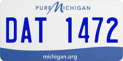 MI license plate DAT1472
