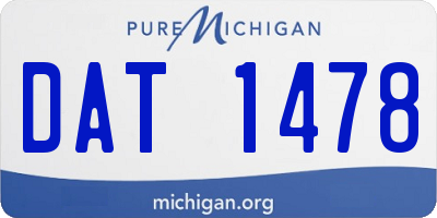 MI license plate DAT1478