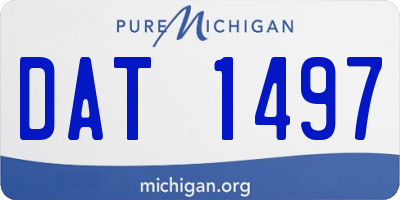 MI license plate DAT1497