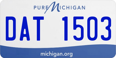 MI license plate DAT1503