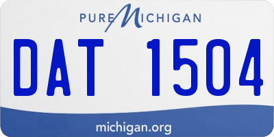 MI license plate DAT1504