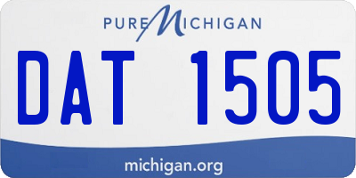 MI license plate DAT1505