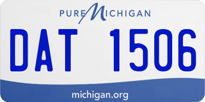 MI license plate DAT1506