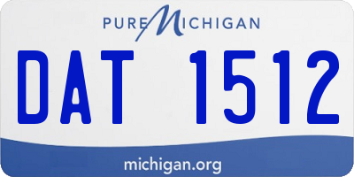 MI license plate DAT1512