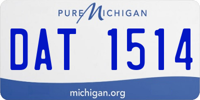 MI license plate DAT1514