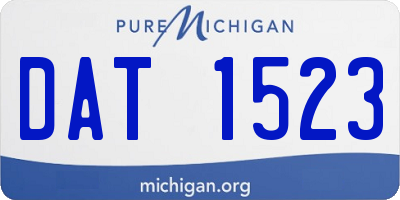 MI license plate DAT1523