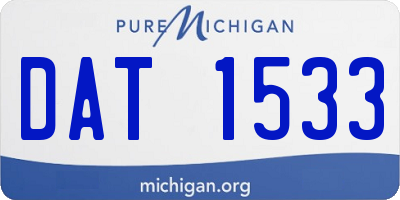 MI license plate DAT1533