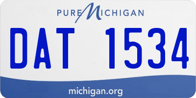 MI license plate DAT1534