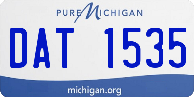 MI license plate DAT1535
