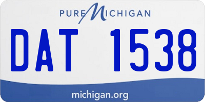 MI license plate DAT1538