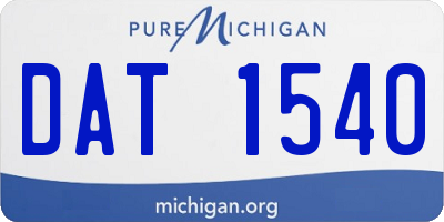 MI license plate DAT1540