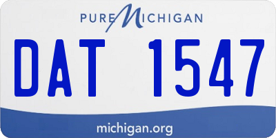 MI license plate DAT1547