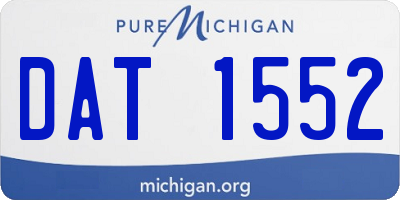 MI license plate DAT1552