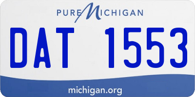 MI license plate DAT1553