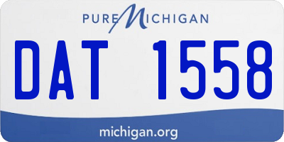 MI license plate DAT1558