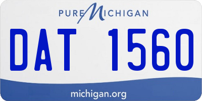 MI license plate DAT1560