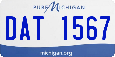 MI license plate DAT1567