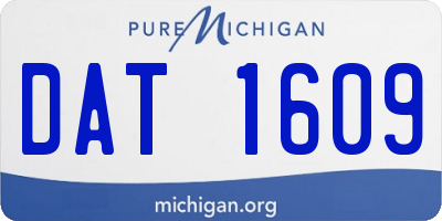 MI license plate DAT1609