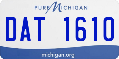 MI license plate DAT1610