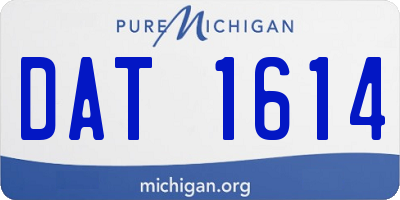 MI license plate DAT1614