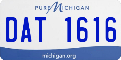 MI license plate DAT1616