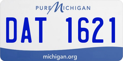 MI license plate DAT1621